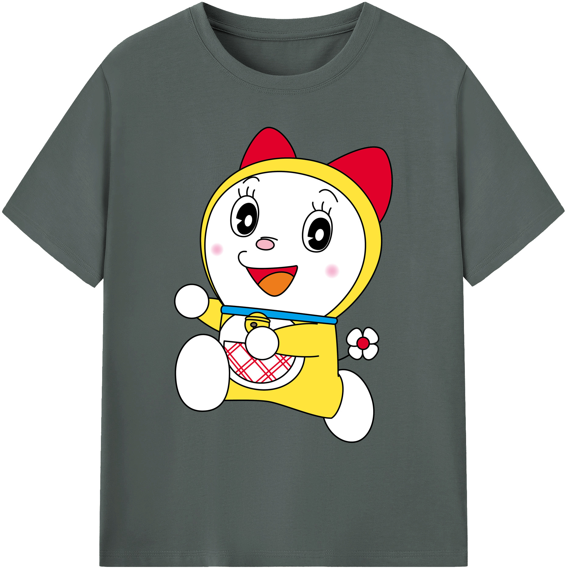 （画像用） ドラえもん ドラミ Doraemon Dorami 綿100％ メンズ半袖Tシャツ｜肌触りやわらか＆通気性